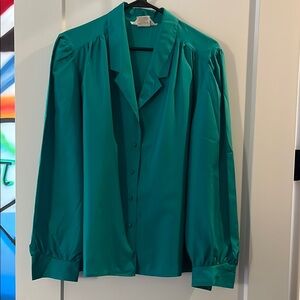 Elegant Vintage Green  Blouse